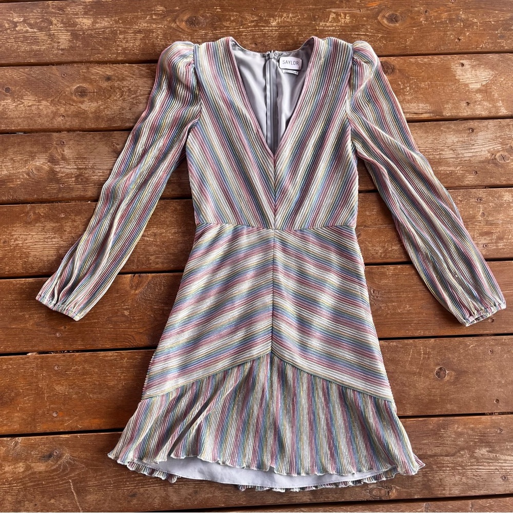 Saylor Iridescent Long Sleeve Dress